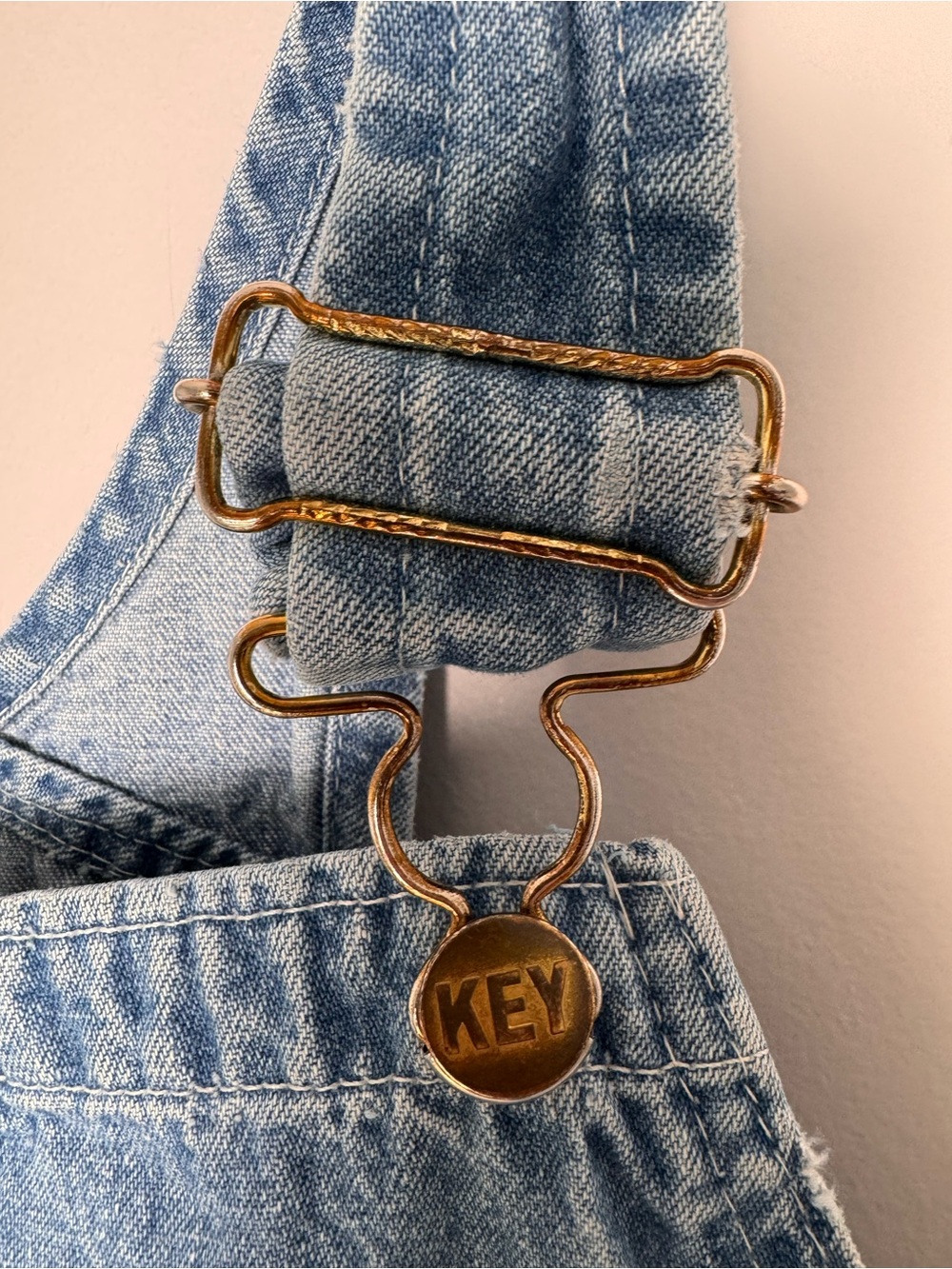 Key Imperial Denim Bib Overalls W32 L32 Vintage Workwear Carpenter 100% Cotton - Picture 9 of 10